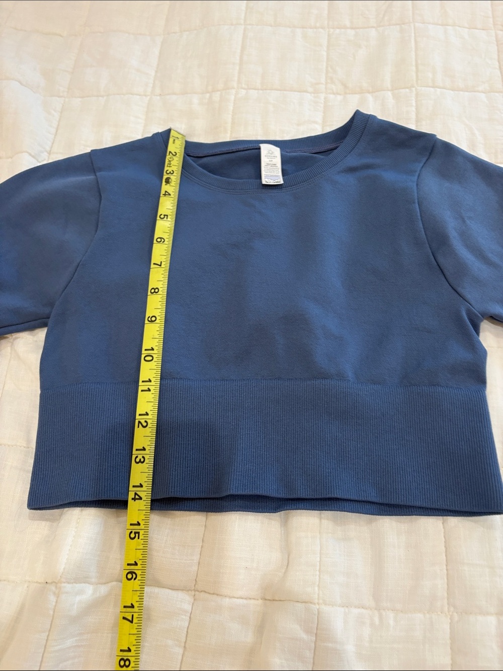 Offline by Aerie Long Sleeve Cropped Crew Top - Navy - Picture 7 of 7